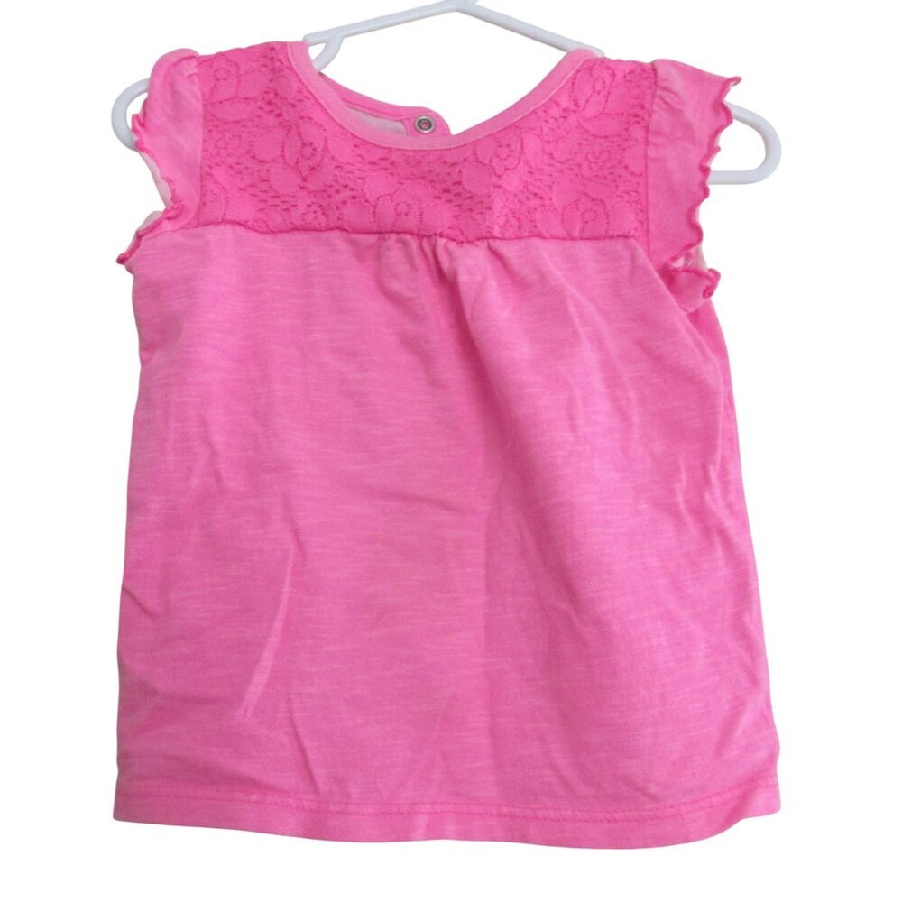 Jumping Beans Pullover T Shirt Toddler Girls Size 18M Pink Short Sleeve Tee Top